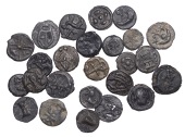 Elizabethan or very early 17th century tokens (25), good London style, largely as per Mitchiner and Skinner type Q,...