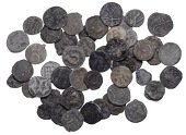 Elizabethan or very early 17th century tokens (50), good London style, largely as per Mitchiner and Skinner type Q,...