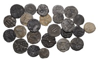Late Stuart and early Hanoverian tokens (25), a mixture of lead and lead alloy, mostly Farthing-sized, various...