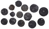 Tudor period, pewter tokens (14), varied sizes and styles, several armorial, one or two possibly Continental rather...