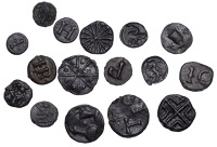 Late Elizabethan to mid-17th century, a group (16), similarly patinated, all found in one location, with a variety...