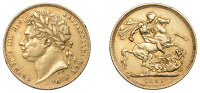George IV (1820-1830), Sovereign, 1821 (Hill 5; S 3800). About very fine	 £800-£1,000