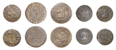 CITY, Cow Lane, John Beard, Farthing, 1.01g/6h (N 6818, this piece; BW. 764); Eliz. Goddard, Farthing, 1.12g/12h (N...