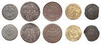 CITY, Crooked Lane, Joseph Shelley, Farthing, 0.66g/12h (N –; BW. 804); Crutched Friars, Philip Starkey,...