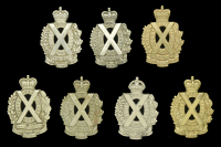 Scottish Horse Insignia.
A good selection of die-stamped examples (7) silver plated or white metal examples (5),...
