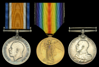 Three: Chief Armourer W. J. Priddis, Royal Navy

British War and Victory Medals (344784 [sic] W. J. Priddis. Act....