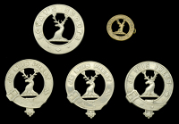Lovat Scouts Badges.
A good selection including a small die-stamped brass Yeomanry, post 1908 example, with a title...