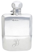 A George V silver hip flask, with hinged cap and detachable sleeve, initialled, maker’s mark  ‘J R’, ...