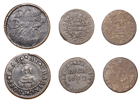 METROPOLITAN MIDDLESEX, Charing Cross, Edward Bew, Halfpenny, 1664, 3.06g/12h (N 8659, this piece; BW. 537); Rich....