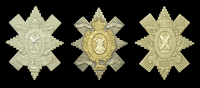 Royal Highlanders (Black Watch) Glengarry Badges.
Good examples (3) including a cast white and gilding metal...