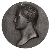 France, Napoléon Bonaparte, c, 1820 (?), a uniface oval cast bronze plaque, unsigned, bust right within laurel...