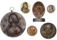 France, Death of Richard Wagner, 1883, a uniface bronze plaque by R. Gardille, bust right, 80mm; Jeanne d'Arc,...