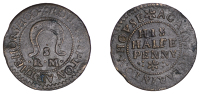 METROPOLITAN MIDDLESEX, Clarendon House [Piccadilly], Rob Shipton, Halfpenny, 1.44g/6h (N –; D 656A, recorded from...