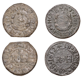 CITY, Finch Lane, R.H. at the horse shooe, Farthings (2), 1652, 1.01g/6h (N 6933, this piece; BW. 1033), 1653, in...