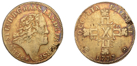 Germany, Hesse-Darmstadt, Ernst Ludwig, Carolin, 1733gk, head below legend, Darmstadt (Schütz 3000; Fr. 1208; K.M...