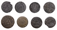 CITY, Fleet Bridge, S. Ball, Farthing, 0.35g/12h (N –; BW. 1046); W[illiam] B[ellamy], Farthings, 1649 (2),...