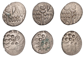 British Iron Age, DUROTRIGES, Uninscribed issues, silver Staters (3), Two Branch type, devolved head of Apollo...