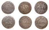 CITY, Garlick Hill, A[ndrew] B[randon], Farthings (2), 1.24g/4h (N 7006, this piece; BW. 1142), 0.94g/4h (N 7006...