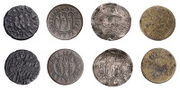 CITY, Giltspur Street, Samuel Botley, Farthing, 1.21g/6h (N 7009, this piece; BW. 1150); William Carter, Farthing,...