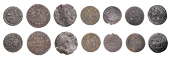 CITY, Gracechurch Street, John Adames, Halfpenny, 1668, 1.18g/9h (N –; BW. 1194); W.M.B. at the george, Farthing,...