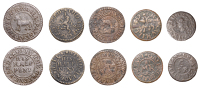 CITY, Great Trinity Lane, John Cock, Farthing, 1.06g/12h (N 7034, this piece; BW. 1269); Green Dragon Court [Holborn...