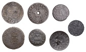 CITY, Grub Street, John Dawson, Halfpenny, 1666, 1.72g/2h (N 7048, this piece; BW. 1282); Robert Fowler, Farthing,...