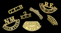 British and Colonial Shoulder Titles.
A good selection, some scarce, including 2nd King Edward’s Horse,...