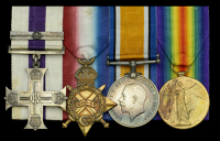 A fine Great War M.C. and ‘Mine Shaft Rescue’ Second Award Bar group of four awarded to Lieutenant C. E. Park,...