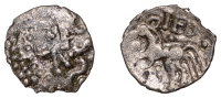 British Iron Age, DOBUNNI, Anted (c. 20-43), silver Unit, Anted type, head right, pellets for hair, pellet-in-ring...
