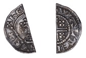 Henry II (1154-1189), Short Cross coinage, cut Halfpenny, class Ia5, Northampton, Walter, walter[———],...