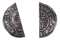 Henry II (1154-1189), Short Cross coinage, cut Halfpenny, class Ia5, Northampton, Walter, walter[———],...