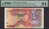 Bank Negara Malaysia, 500 Ringgit, ND (1982), serial number ZV2826178, A.A.Taha signature, in PMG holder 64 EPQ,...