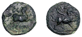 British Iron Age, CATUVELLAUNI and TRINOVANTES, Cunobelin (c. AD 8-41), bronze Unit, Stepping Griffin type, Griffin...