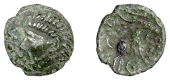 British Iron Age, CATUVELLAUNI, Tasciovanus (c. 25 BC - AD 10), bronze Unit, Goat type, bearded head left, ve[rl] in...