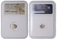 British Iron Age, CATUVELLAUNI and TRINOVANTES, Cunobelin (c. AD 8-41), gold Quarter-Stater, Linear type, ear of...