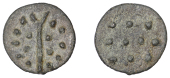British Iron Age, DUROTRIGES, Uninscribed issues, cast bronze Unit, Hengistbury Multi Dots type, spike through...
