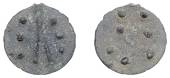 British Iron Age, DUROTRIGES, Uninscribed issues, cast bronze Unit, Hengistbury Mini Dots type, spike through centre...