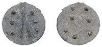 British Iron Age, DUROTRIGES, Uninscribed issues, cast bronze Unit, Hengistbury Mini Dots type, spike through centre...