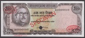 Bangladesh Bank, specimen 100 Taka, ND (1973), serial number A0000000, red SPECIMEN overprint and De La Rue ovals,...