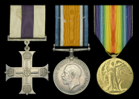 A Great War M.C. group of three awarded to Lieutenant R. J. Goodman, 50th Canadian Infantry, for gallantry in the...