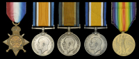 1914-15 Star (3867. Pte. R. W. Higginson. A.P.C.); British War Medal 1914-20 (3) (6636 Pte. J. R. Denholm. A.P.C.;...