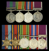 Four: Warrant Officer Class I R. F. Wilburn, Royal Army Pay Corps
General Service 1918-62, 1 clasp, Palestine...