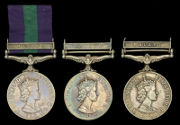 General Service 1918-62, 1 clasp, Malaya, E.II.R. (3) (22788517 Cpl. W. Anderson. R.A.P.C.; 21127730 Sgt. R. T....