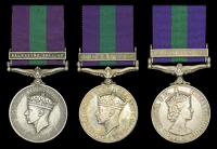 General Service 1918-62, 1 clasp (3), Palestine 1945-48 (14047264 Pte. D. G. Bassett. R.A.P.C.); Malaya, G.VI.R....