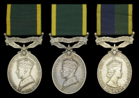 Efficiency Medal (3), G.VI.R., 1st issue, Territorial (2085544. Cpl. A. Tinsley. R.A.P.C.); G.VI.R., 1st issue,...