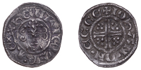 John (1199-1216), Penny, class Vb2, Exeter, Iohan, iohan on ecce, 1.27g/6h (SCBI Mass 1493, same dies; N 970; S...