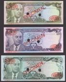 Afghanistan Bank, a partial specimen set from the SH1352/1973 series, comprising 10, 20, 50, 100, 500, and 1000...