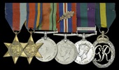 Six: Major M. K. Smith, Gloucestershire Regiment

1939-45 Star; Burma Star; Defence and War Medals 1939-45, with...