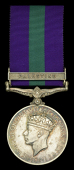General Service 1918-62, 1 clasp, Palestine (5179738. Pte. J. Kilminster. Glouc. R.) minor official correction to...