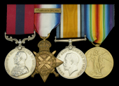A Great War ‘Western Front’ D.C.M. group of four awarded to Lance-Sergeant H. E. Needs, 1st Battalion,...